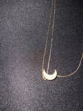 Gold Crescent Moon Pendant Necklace - Women's Jewelry